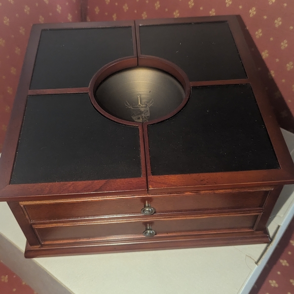 Elegant Wooden Jewelry Box with Black Accents
